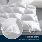 Serta Goose Feather Down Fiber Cotton Comforter Twin Size - 100% Cotton Duvet Insert - Hotel Luxury Hypoallergenic Bedding Comforter All Season Medium Warmth 68 x 90 Inch White