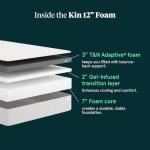 Tuft & Needle Kin Medium 12" King Adaptive Foam Mattress in a Box, Cooling Gel, Pressure Relief, Durable Support, 100 Night Trial, Fiberglass-Free, CertiPUR-US, 10-Year Limited Warranty
