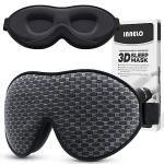 INNELO 3D Contoured Sleep Mask for Side Sleepers, 100% Light Blocking Sleeping Mask for Men & Women, Soft, No Pressure on Eyes, Airplane Blindfold for Travel, Night Eye Cover for Nap, Yoga, Grey