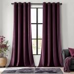 MIULEE Velvet Curtains Purple Orchid Elegant Grommet Thermal Insulated Soundproof Room Darkening Curtains/Drapes for Classical Living Room Bedroom Decor 52 x 84 Inch Set of 2