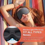 INNELO 3D Contoured Sleep Mask for Side Sleepers, 100% Light Blocking Sleeping Mask for Men & Women, Soft, No Pressure on Eyes, Airplane Blindfold for Travel, Night Eye Cover for Nap, Yoga, Grey