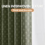 MIULEE 100% Blackout Decorative Linen Striped Curtains with Geometric Pattern, Thick Woven Farmhouse Western Rustic Drapes with Back Tab for Bedroom/Living Room, Olive Green, 52 x 84 Inches, 2 Panels