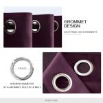 MIULEE Velvet Curtains Purple Orchid Elegant Grommet Thermal Insulated Soundproof Room Darkening Curtains/Drapes for Classical Living Room Bedroom Decor 52 x 84 Inch Set of 2