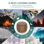 Babelio White Noise Sound Machine for Adults Kids Baby, Mini, 15 Non-looping Sounds, Timer, Memory Function, Easy to Pocket and Travel Wood Grain