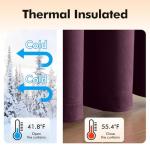 MIULEE Velvet Curtains Purple Orchid Elegant Grommet Thermal Insulated Soundproof Room Darkening Curtains/Drapes for Classical Living Room Bedroom Decor 52 x 84 Inch Set of 2