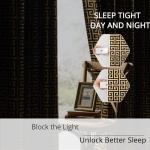 BOHOMOCASA 100% Blackout Curtains for Bedroom – Black Gold Foil Print, Thermal Insulated & Noise Reducing Drapes, Grommet Top Window Panels, Set of 2 (Greek Key, W52×L96)
