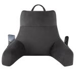 IPYNBAP Back Pillow for Bed Sitting up, Reading Pillow for Sitting in Bed Adult, Back Support Pillow, Memory Foam Sit up Lounge Backrest Pillow with Arms for TV, Couch, Chair, Dorm, 18 Inch, Grey