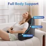 IPYNBAP Back Pillow for Bed Sitting up, Reading Pillow for Sitting in Bed Adult, Back Support Pillow, Memory Foam Sit up Lounge Backrest Pillow with Arms for TV, Couch, Chair, Dorm, 18 Inch, Grey
