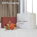 L LOVSOUL Goose Down Fiber Comforter King Size, High Fill Power Hotel Style Bedding Comforter, Fluffy Ultra Soft All Season White Duvet Insert with 8 Corner Tabs