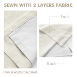 MIULEE Natural Pinch Pleated 100% Blackout Linen Curtains for Bedroom, Room Darkening Light Blocking Window Curtains 84 inches Long for Living Room, Black Out Pleat Drapes with Pin Hooks, 2 Panels