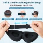 ZGGCD Sleep Mask for Side Sleeper, Light Blocking Sleeping Eye Mask for Women Men, 3D Contoured Cup Night Blindfold, Luxury Eye Cover Eyeshade with Adjustable Strap for Travel, Nap, Black