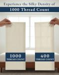 100% Egyptian Cotton Queen Size Bed Sheet set - 1000 Thread Count Sheets, Ultra-Soft Hotel Luxury Comfort with 15" Deep Pocket, Naturally Breathable & Durable Winter Queen Bed Sheets Set - Ivory