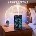 JOYOLO Essential Oil Diffuser 120ML Metal Aromatherapy Diffuser with Timer, Cool Mist Humidifier with Auto Shut-Off & 7 Color Lights for Home Office Spa (Tree)