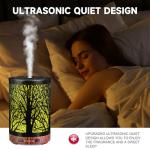 JOYOLO Essential Oil Diffuser 120ML Metal Aromatherapy Diffuser with Timer, Cool Mist Humidifier with Auto Shut-Off & 7 Color Lights for Home Office Spa (Tree)