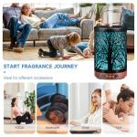 JOYOLO Essential Oil Diffuser 120ML Metal Aromatherapy Diffuser with Timer, Cool Mist Humidifier with Auto Shut-Off & 7 Color Lights for Home Office Spa (Tree)