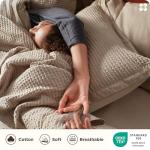 Bedsure Cotton Duvet Cover Queen - 100% Cotton Waffle Weave Khaki Duvet Cover Queen Size, GentleSoft™ and Breathable Tan Bedding Set for All Season, 3 Pieces, 90"x90"