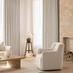 Geomoroccan Beige Floral Jacquard Blackout Curtains 84 Inches Long for Living Room Bedroom Chenille Flower Room Darkening Thermal Insulated Soundproof Grommet Window Treatments Drapes 2 Panels