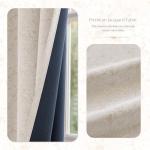 Geomoroccan Beige Floral Jacquard Blackout Curtains 84 Inches Long for Living Room Bedroom Chenille Flower Room Darkening Thermal Insulated Soundproof Grommet Window Treatments Drapes 2 Panels