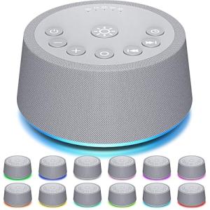 SoundLegend Sleep White Noise Sound Machines 32-Level Volume 30 Sounds 12 Colors Light 5 Timers Adjustable Light Brightness Compact for Everyone Travel Gift Memory Function