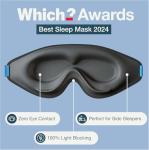 MyHalos® Sleep Mask – 3D Blackout Eye Mask for Women & Men, Side Sleepers, Zero Pressure Memory Foam Eyelash Friendly, Breathable,Award-Winning Sleep Aid for Travel (Black, 1 Count (Pack of 1))