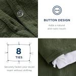 Bedsure 100% Muslin Cotton Duvet Cover King Size - Ultra-Soft, Breathable & Lightweight - Linen Like Gauze Comforter Cover Set with Button Closure and Corner Ties (Olive Green, King, 104"x90")