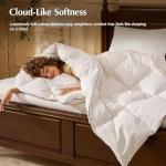 Pacific Coast Goose Feather Down Comforters Queen Size, 100% Cotton Extra Fluffy White Duvet Insert, Soft, Breathable, All Season Hotel Luxury Bedding Comforters, 8 Corner & Center Loops (90"x90")