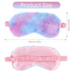 2 Pack Plush Sleeping Eye Mask Soft Plush Eye Mask Fuffy Eye Cover Comfortable Sleep Mask Blindfold Rainbow Faux Fur Eye Shade for Women, Men and Kids Travel Nap Sleeping