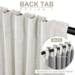 100% Blackout Shield Linen Blackout Curtains for Bedroom 90 Inches Long, Back Tab/Rod Pocket Living Room Drapes, Thermal Insulated Blackout Curtains 2 Panels Set, 50" W x 90" L, Beige