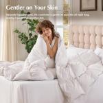Pacific Coast Goose Feather Down Comforters Queen Size, 100% Cotton Extra Fluffy White Duvet Insert, Soft, Breathable, All Season Hotel Luxury Bedding Comforters, 8 Corner & Center Loops (90"x90")