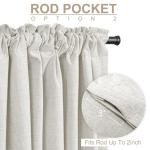 100% Blackout Shield Linen Blackout Curtains for Bedroom 90 Inches Long, Back Tab/Rod Pocket Living Room Drapes, Thermal Insulated Blackout Curtains 2 Panels Set, 50" W x 90" L, Beige