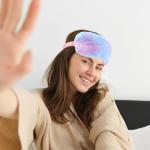 2 Pack Plush Sleeping Eye Mask Soft Plush Eye Mask Fuffy Eye Cover Comfortable Sleep Mask Blindfold Rainbow Faux Fur Eye Shade for Women, Men and Kids Travel Nap Sleeping