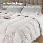 Pacific Coast Goose Feather Down Comforters Queen Size, 100% Cotton Extra Fluffy White Duvet Insert, Soft, Breathable, All Season Hotel Luxury Bedding Comforters, 8 Corner & Center Loops (90"x90")