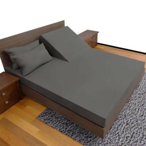 ROYAL BLISS TOP Split King Royal Collection 1900 Egyptian Cotton Bamboo Quality Bed Sheet Set with 1 Fitted Sheet with 36in Split TOP, 1 King Flat and 2 King P/Cases.No Wrinkle (Dark Gray)