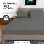 ROYAL BLISS TOP Split King Royal Collection 1900 Egyptian Cotton Bamboo Quality Bed Sheet Set with 1 Fitted Sheet with 36in Split TOP, 1 King Flat and 2 King P/Cases.No Wrinkle (Dark Gray)