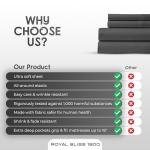 ROYAL BLISS TOP Split King Royal Collection 1900 Egyptian Cotton Bamboo Quality Bed Sheet Set with 1 Fitted Sheet with 36in Split TOP, 1 King Flat and 2 King P/Cases.No Wrinkle (Dark Gray)