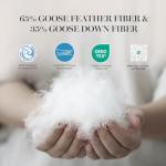 Martha Stewart White Goose Feather Down Fiber Comforter King Size- All Season Duvet Insert, Noiseless Fabric with 60oz Filled Luxury Cloud Fluffy Bed Comforter with 8 Corner Loops, White 106x90inch