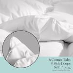 Martha Stewart White Goose Feather Down Fiber Comforter King Size- All Season Duvet Insert, Noiseless Fabric with 60oz Filled Luxury Cloud Fluffy Bed Comforter with 8 Corner Loops, White 106x90inch