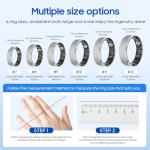 prxxhri Smart Health Ring, Featuring Stress and Sleep Monitoring Functions, Compatible with iOS and Android, Waterproof Fitness Tracker for Women & Men, No Subscription Fee. (Silver, 9)