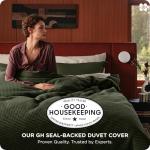 Bedsure Cotton Duvet Cover Queen - 100% Cotton Waffle Weave Olive Green Duvet Cover Queen Size, GentleSoft™ and Breathable Bedding Set for All Season, 3 Pieces, 90"x90"