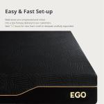 EGOHOME 14 Inch King Size Memory Foam Mattress for Back Pain, Cooling Copper Gel Bed in a Box, Foam Made in USA, CertiPUR-US Certified, Therapeutic Medium Firm, 76x80x14 Black