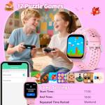 meoonley Kids Watch with 140 Sports Modes,1.5" Kids Fitness Tracker, Girls Smart Watch, No APP/Phone Required, Sleep Monitor, Heart Rate, Puzzle Games, IP68 Waterproof,Gifts for Girls Teens Aged 6-15