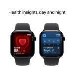 Apple Watch Series 10 [GPS 42mm case] Smartwatch with Jet Black Aluminum Case with Black Sport Band - M/L. Fitness Tracker, ECG App, Always-On Retina Display, Water Resistant