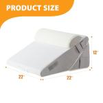 Ruqmuis 3PCS Wedge Pillow Set for After Surgery, Adjustable 9&12 Inch Bed Wedge Pillow for Sleeping, Incline Pillow Wedge for Headboard, Post Surgery, Acid Reflux, Neck&Back Support, White/Grey