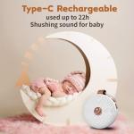 Battery Sound Machine Mini White Noise Machine Baby Shushing Portable Brown Noise Machine 30 Soothing Sounds for Kids Adults Dogs Auto-Off Timer 32 Volume Levels Sleep Machine for Home Office Privacy