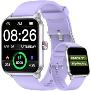 Pautios Smart Watch No App/Phone Required,42mm Smartwatch for Women Men,Fitness Tracker Watch with Heart Rate Monitor, Sleep Tracker, Pedometer,Step Counter,IP68 Waterproof, for Android iOS Phones