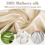 SECZIPE 100% Mulberry Silk Sleep Mask Eye Mask for Women Man with Adjustable Band, for Side Sleeper Blackout Sleep Mask for Travel Rest and Office Large Size (Taupe)