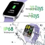 Pautios Smart Watch No App/Phone Required,42mm Smartwatch for Women Men,Fitness Tracker Watch with Heart Rate Monitor, Sleep Tracker, Pedometer,Step Counter,IP68 Waterproof, for Android iOS Phones