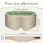 SECZIPE 100% Mulberry Silk Sleep Mask Eye Mask for Women Man with Adjustable Band, for Side Sleeper Blackout Sleep Mask for Travel Rest and Office Large Size (Taupe)