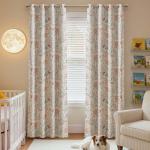 jinchan Nursery Curtains 95% Blackout Pink Floral Curtains for Girls Room, 84 Inch Length Farmhouse Drapes for Bedroom Living Room Darkening Window Treatment Grommet Top Set of 2 Panels