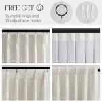 Topfinel 96 Inches Long Pinch Pleated 100% Blackout Curtains,Thermal Insulated Natural Linen Pinch Pleat Viral Drapes with Hooks Rings 2 Panel Sets,Neutral Beige Ivory 8FT Back Tab Window Curtains